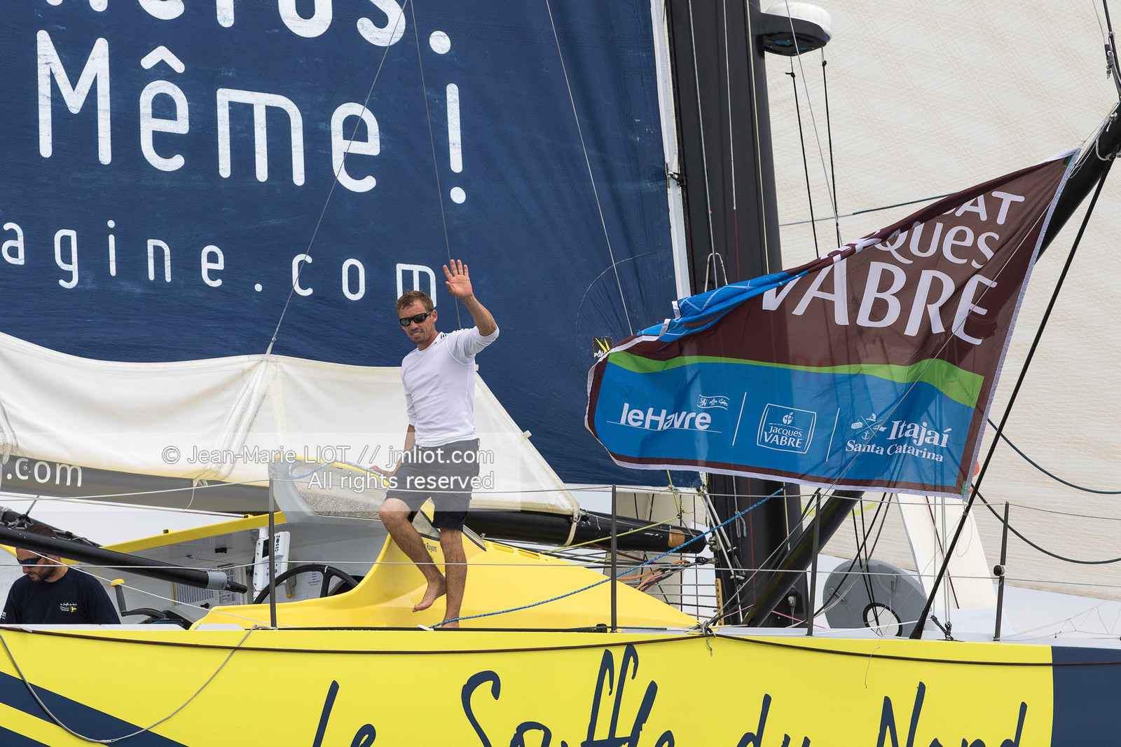 Itajaï (Brazil) le 12 November 2015, arrivée de Thomas Ruyant et Adrien Hardy à bord de l'imoca Le souffle du Nord. Photo © Jean-Marie Liot   DPPI.